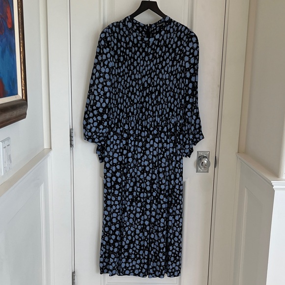 Whistles Black and Blue Long Sleeve Dress - Picture 1 of 5